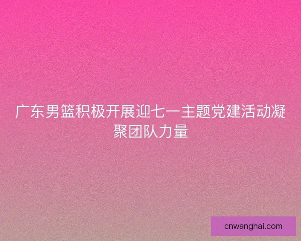 广东男篮积极开展迎七一主题党建活动凝聚团队力量